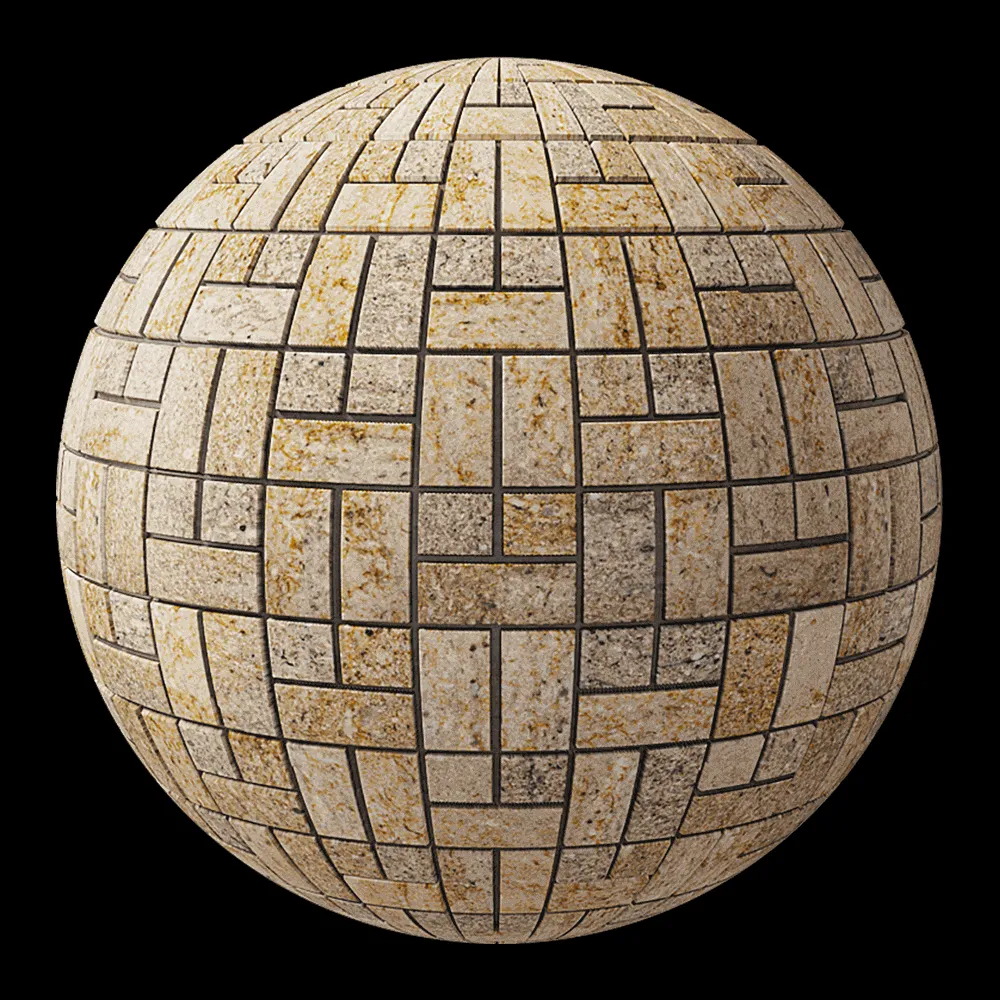 Nur Mosaic – Polished marble mosaic tile 3ds Max