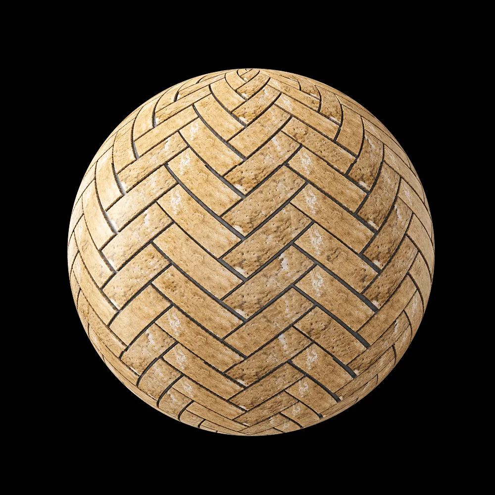 Nur Mosaic – Travertine herringbone mosaic tile honed 3ds Max