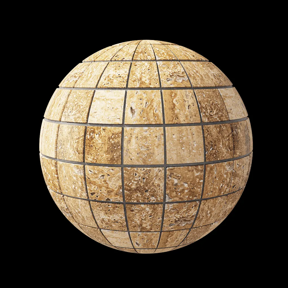 Nur Mosaic – Travertine tile polished mosaic by Nur mosaic 3ds Max