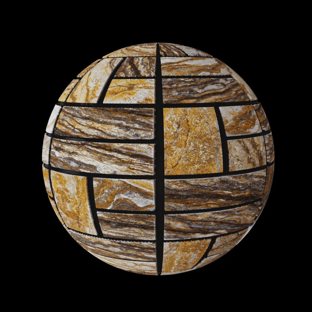 Nur Mosaic – Travertine zebra contrast mosaic tile 3ds Max