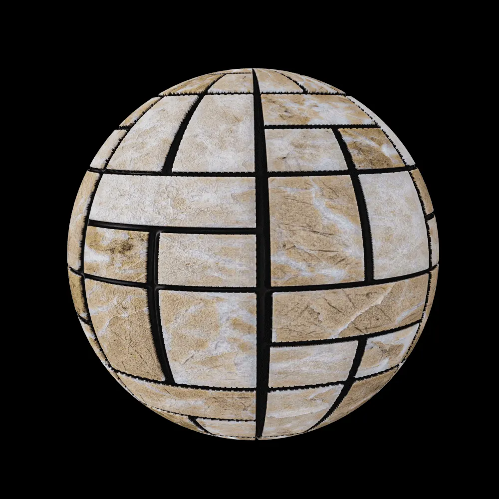 Nur Mosaic – Wall mosaic tile from natural marble beige 3ds Max