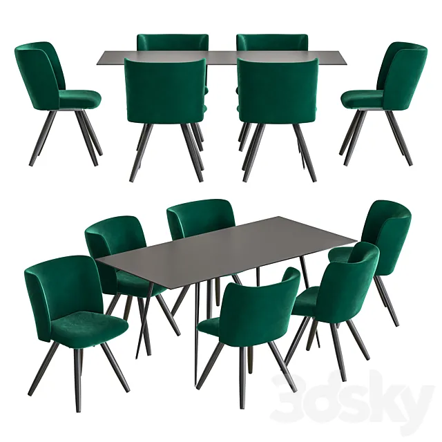 NV Gallery Set Kyle Chair And Balzac Table 3DSMax File
