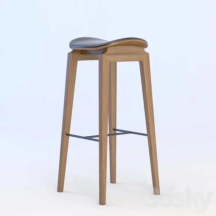 NY11 Bar Chair Walnut Leather 3DS Max