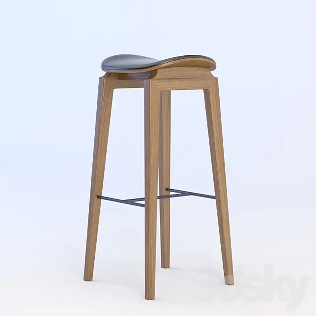 NY11 Bar Chair Walnut Leather 3DSMax File