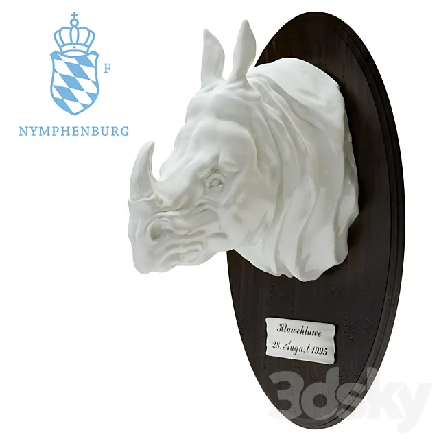Nymphenburg. Rhino head. 3DSMax File