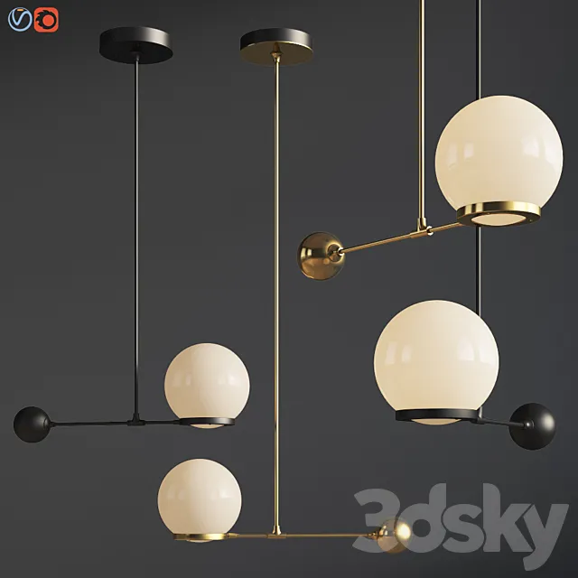 O & G Contrapesso 8 inch Globe Led Pendant 3ds Max