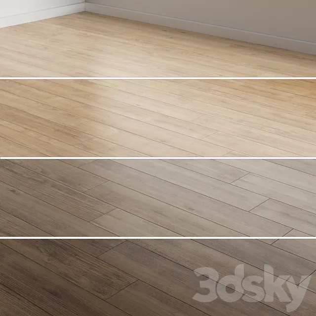 Oak Flooring 4 colors 5 installations 11 3ds Max