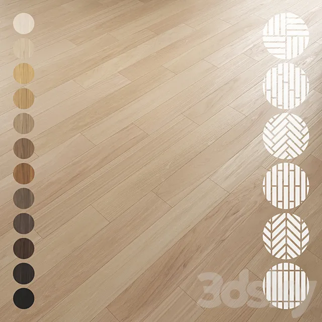 Oak Flooring Set 001 3DS Max Model