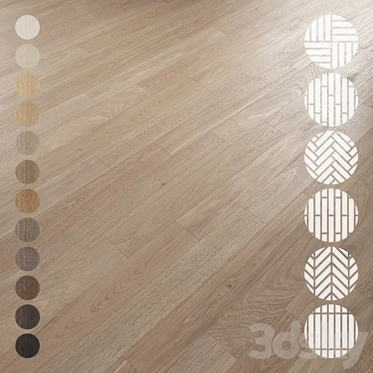 Oak Flooring Set 022 3DS Max