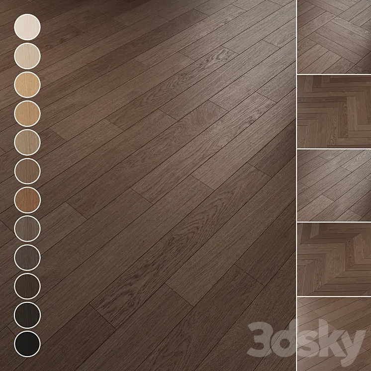 Oak Flooring Set 081 3DS Max