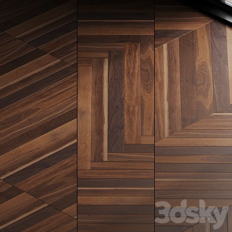 Oak parquet board 08 (wood floor set) 3DS Max Model