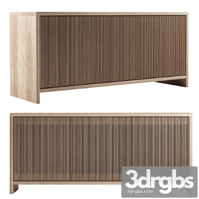 Oak Slatted Credenza by Material 3dsmax Download