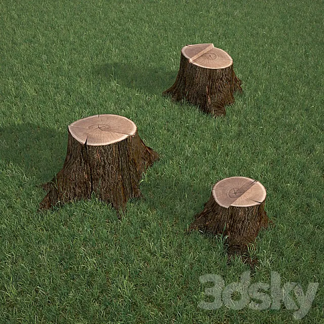 Oak stump 3DSMax File