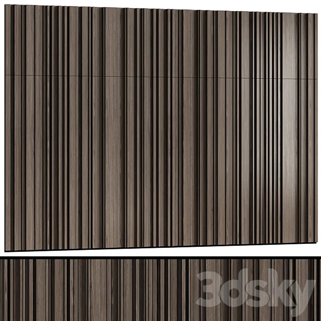 Oak wall panels “Lines” in a modern minimalist style 3ds Max