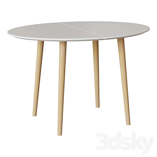 Oakland table white oval 3DS Max Model