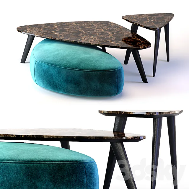 Oasis Andre Collection Small Table and Ottoman 3DSMax File