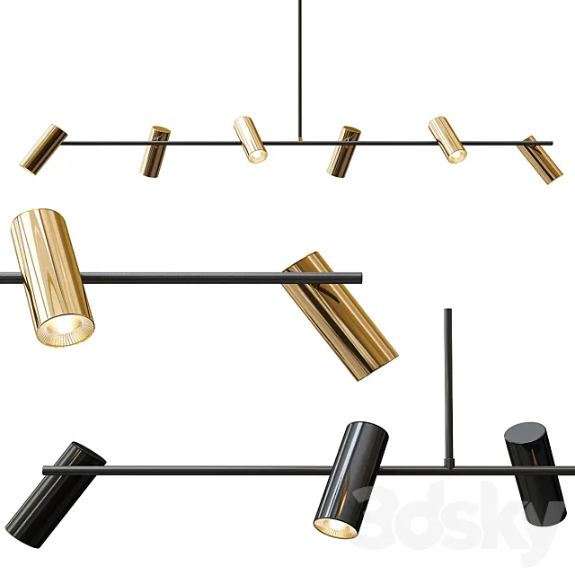 Obie Diner Pendant 6 Light 3DS Max Model