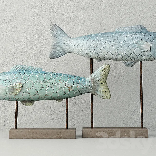 Ocean Fish Figure Set 3ds Max