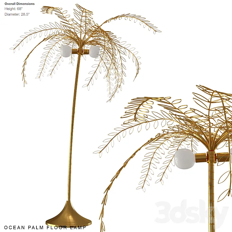 Ocean palm floor lamp 3DS Max
