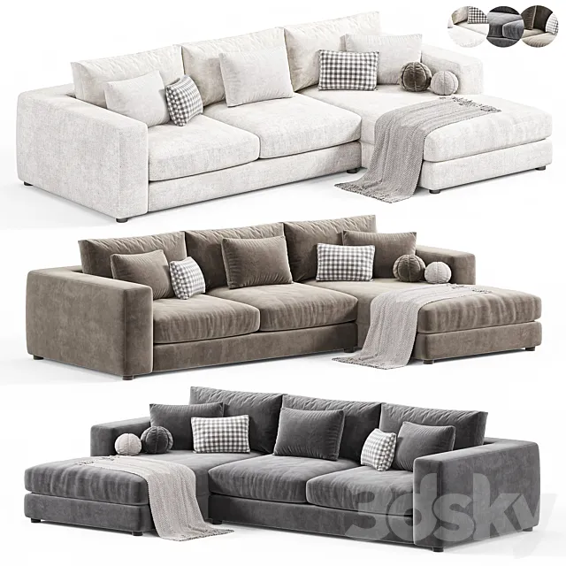 Oceanside Deep 2 Piece Right Arm Bumper Sectional Sofa 3ds Max