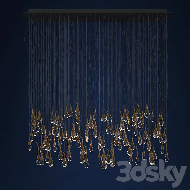 Ochre Seed Cloud Chandelier – 112 buds 3ds Max