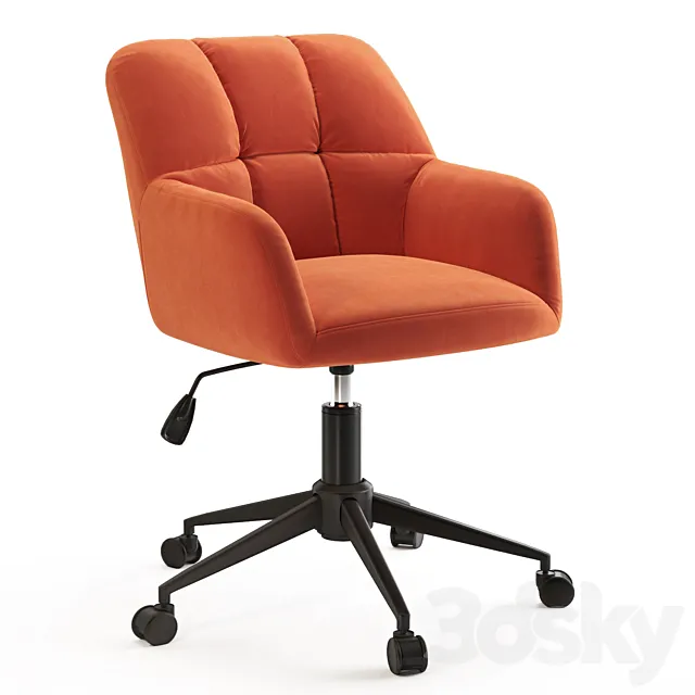 Office chair Elnor Velvet Orange 3DS Max Model