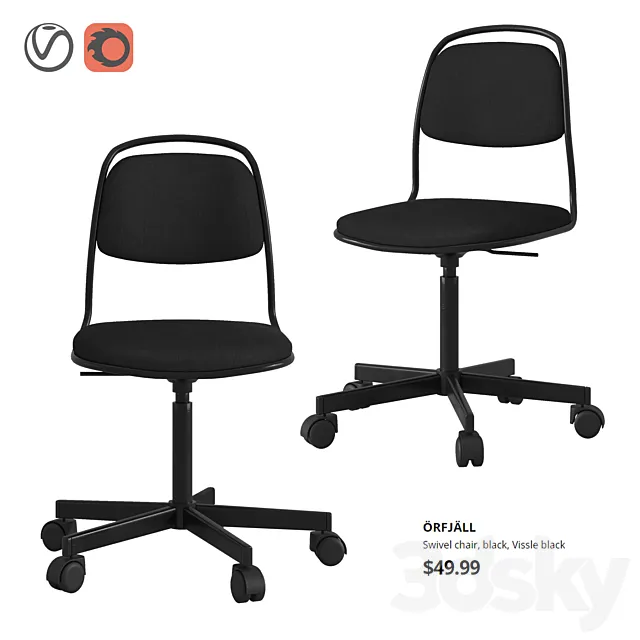 Office chair ORFJALL IKEA 3ds Max
