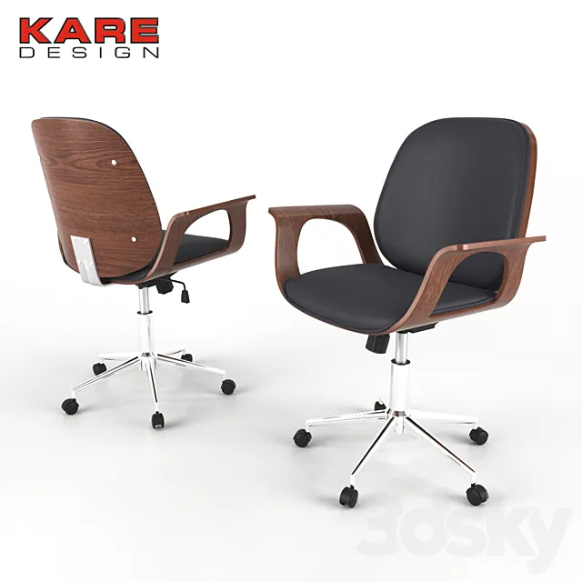 Office Chair Patron Walnut 3ds Max