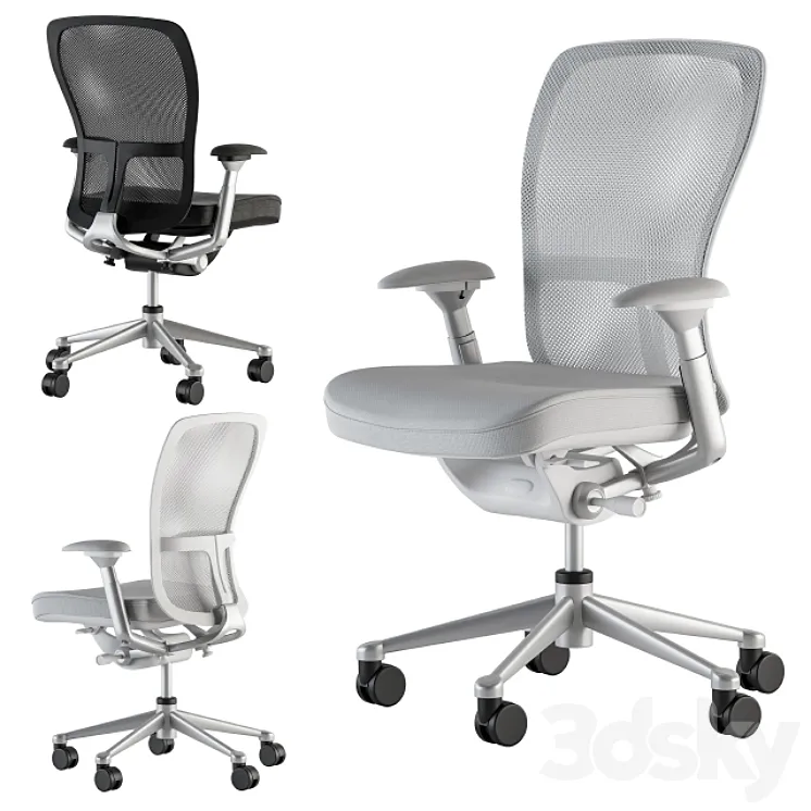 Office Chair Zody Black and White 3DS Max