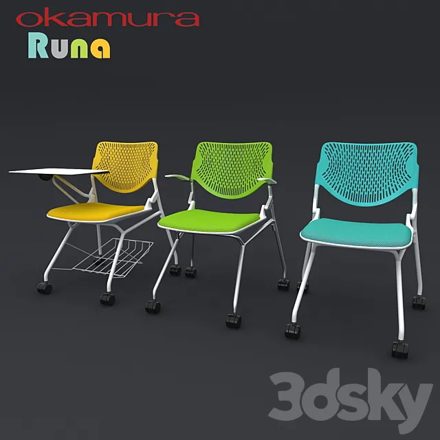 Office chairs Okamura Runa 3ds Max