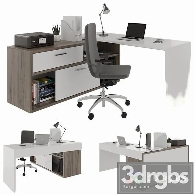 Office Desk With Decors 3dsmax Download
