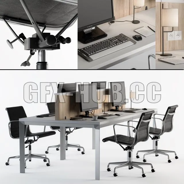 Office Furniture Composite 3dsMax Model