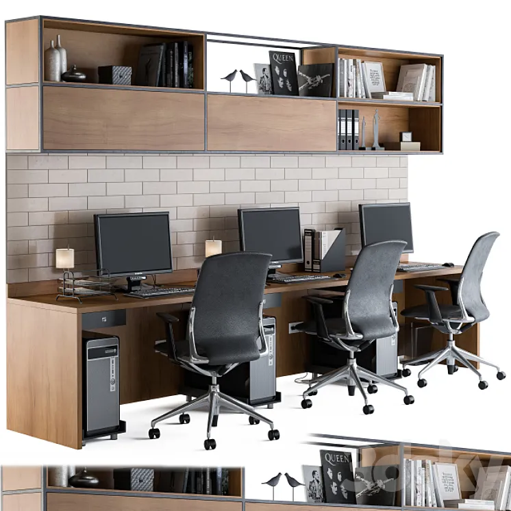Office Furniture – employee Set 05 3DS Max