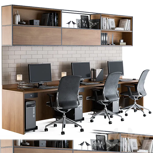 Office Furniture – employee Set 05 3DSMax File