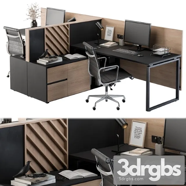 Office furniture – employee set 06 2 3dsmax Download