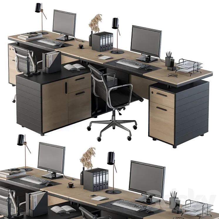 Office Furniture – employee Set 10 3DS Max