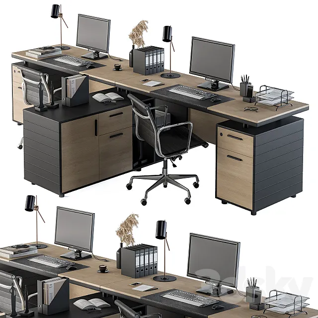 Office Furniture – employee Set 10 3DSMax File