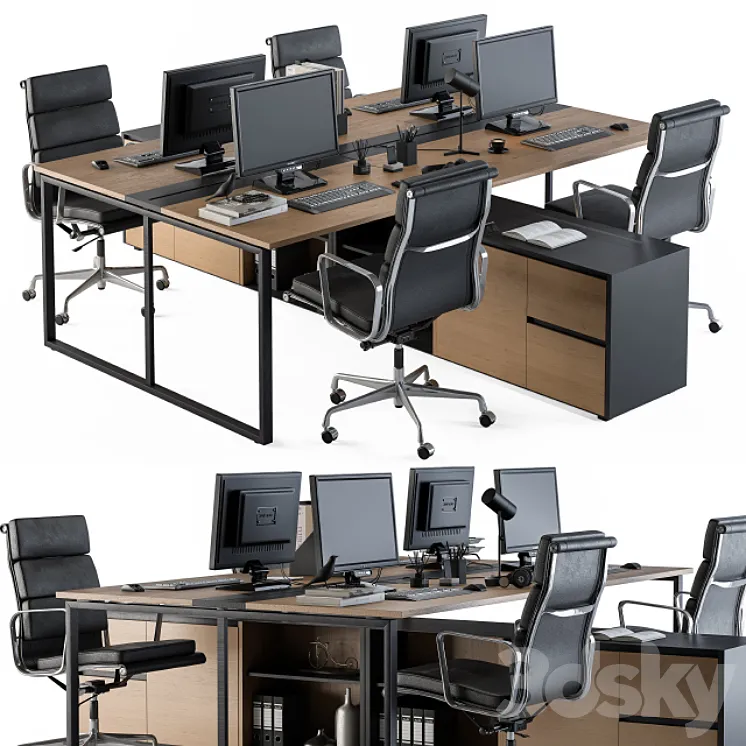 Office Furniture – employee Set 13 3DS Max