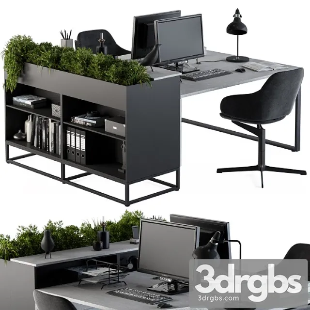 Office furniture – employee set 15 2 3dsmax Download