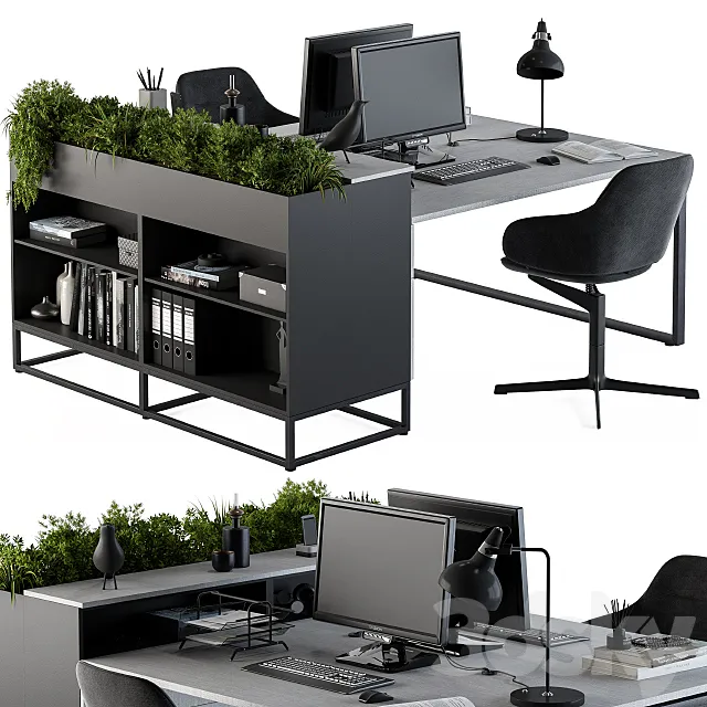 Office Furniture – employee Set 15 3ds Max