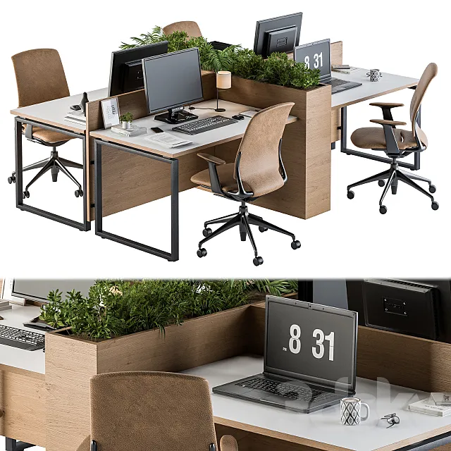 Office Furniture – employee Set 21 3ds Max