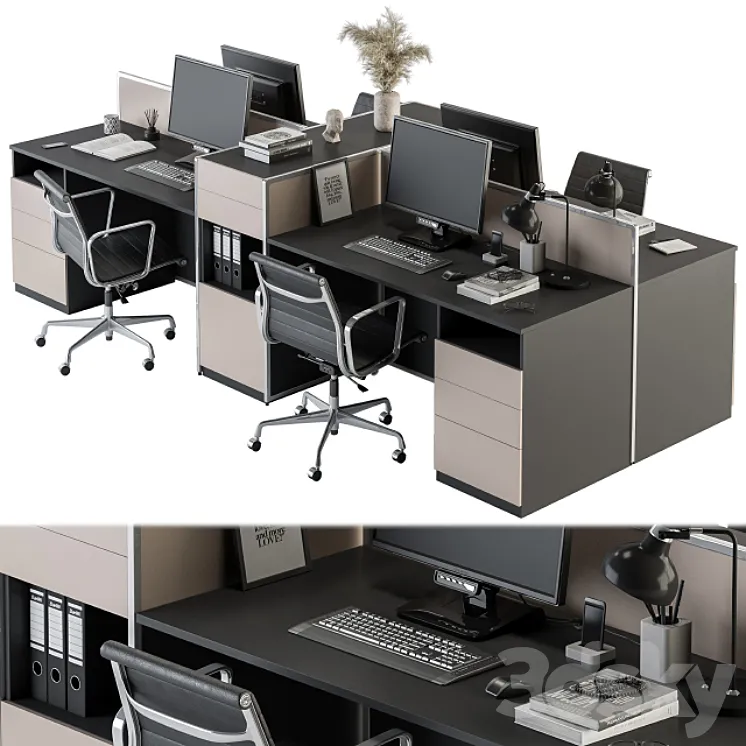 Office Furniture – employee Set 22 3DS Max