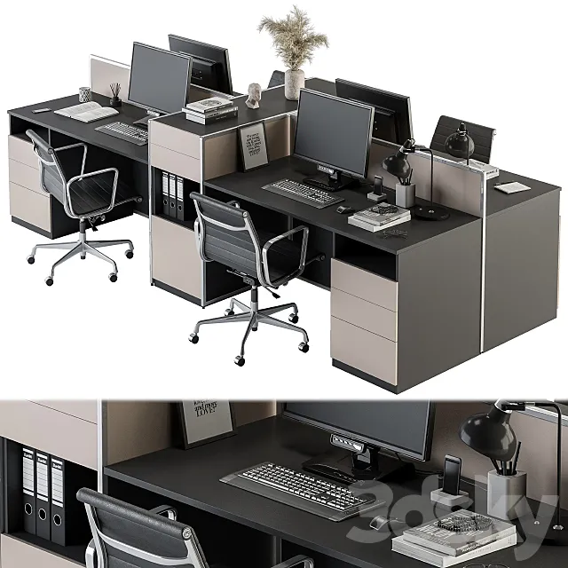 Office Furniture – employee Set 22 3DSMax File