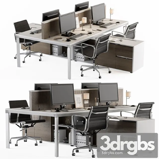 Office Furniture Employee Set 3dsmax Download