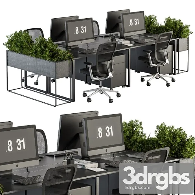 Office furniture – employee set – plants box divider 34