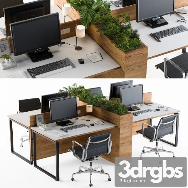 Office furniture flower box 2 3dsmax Download