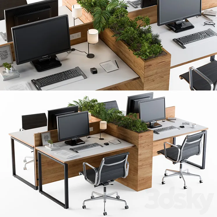 Office Furniture Flower Box 3DS Max