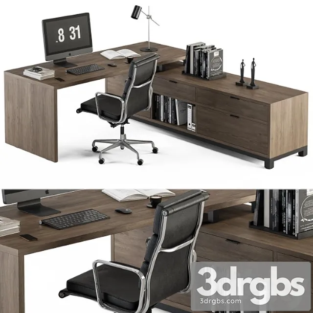 Office Furniture L Type Desk Manager Set 30 3dsmax Download