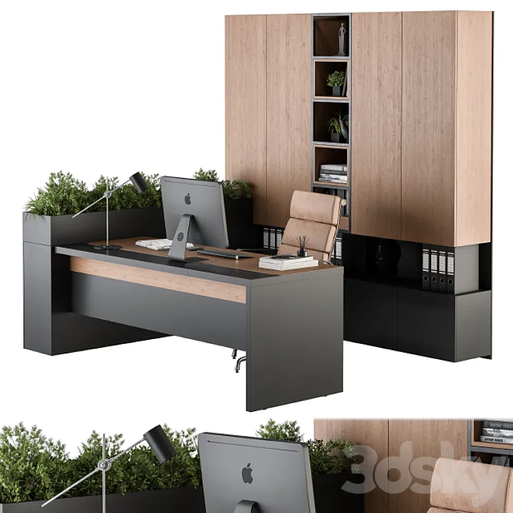 Office Furniture L Type wardrobe – Manager Set 32 3DS Max