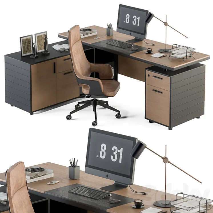 Office Furniture – Manager Set 28 3DS Max